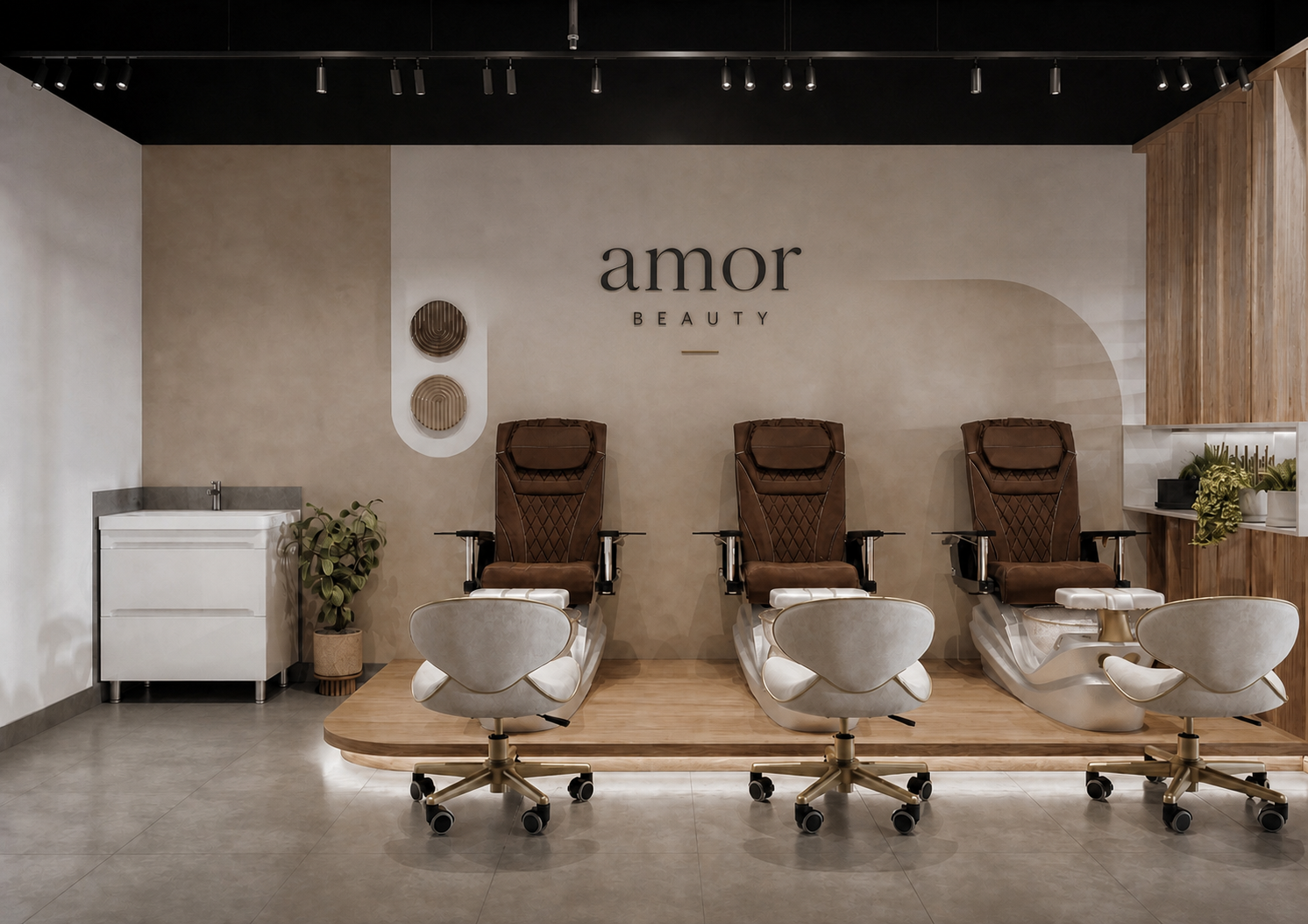 Pedikérská část studia AMOR BEAUTY