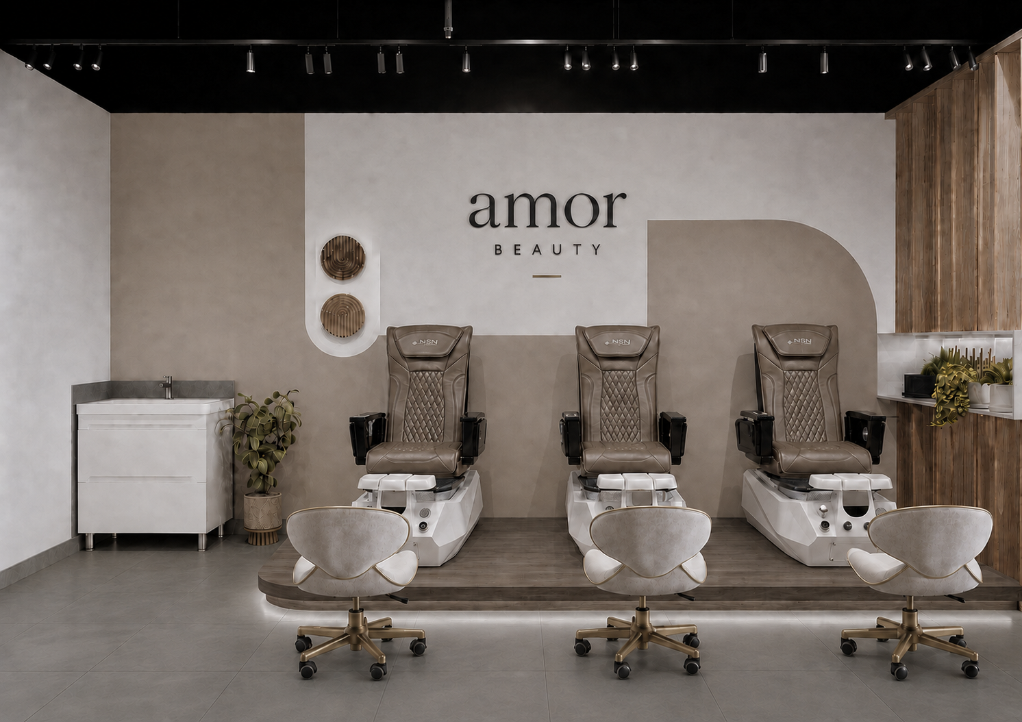 Pedikérská část studia AMOR BEAUTY